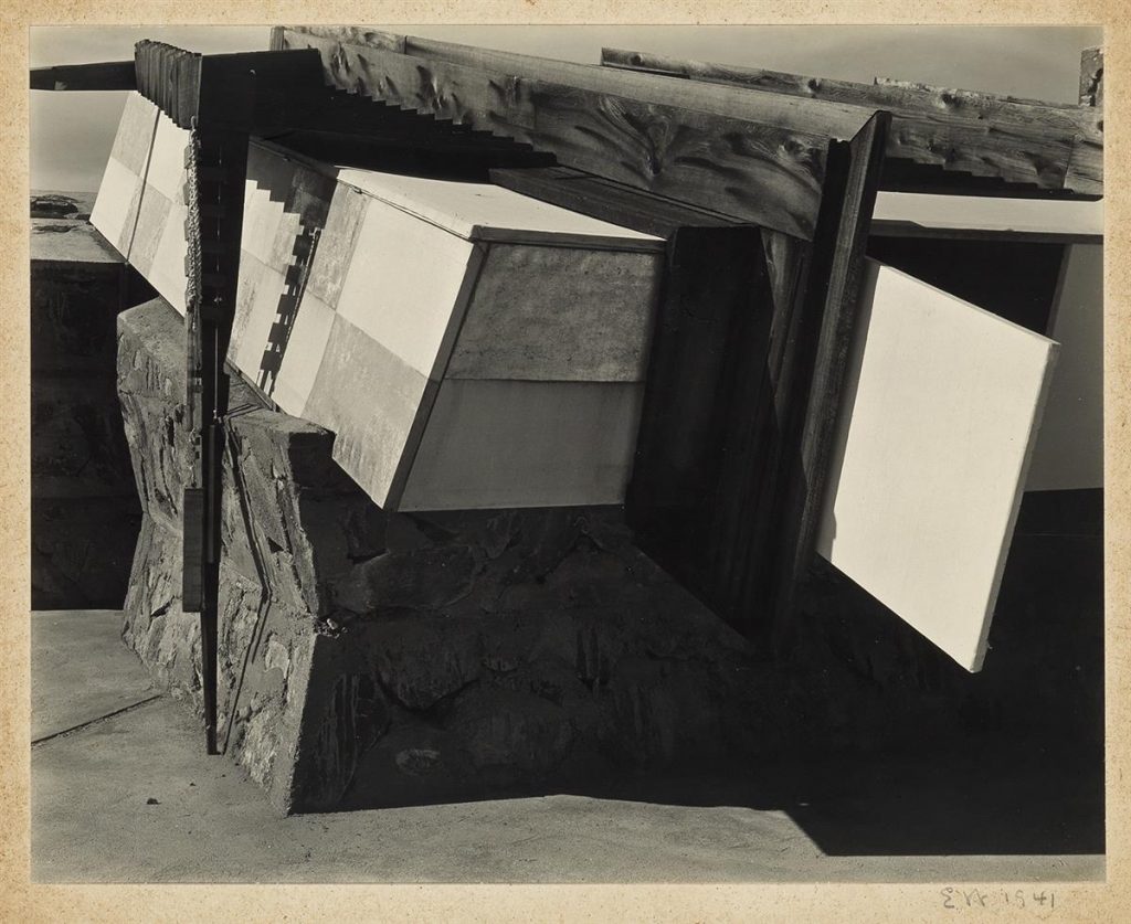 Edward Weston, Taliesin West, Phoenix Arizona (Frank Lloyd Wright's Studio), silver print, 1941.